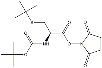 (R)-2-tert-Butoxycarbonylamino-3-tert-butylsulfanyl- propionic acid 2,5-dioxo-pyrrolidin-1-yl ester 结构式