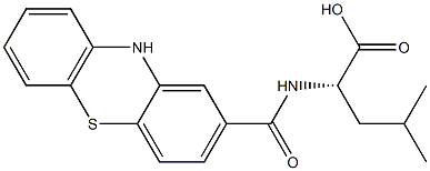 (S)-4-Methyl-2-[(10H-phenothiazine-2-carbonyl)-amino]-pentanoic acid 结构式