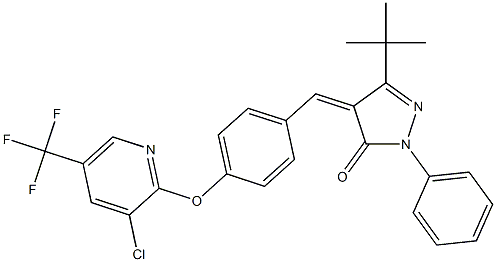 3-(tert-Butyl)-4-((4-(3-chloro-5-(trifluoromethyl)(2-pyridyloxy))phenyl)methylene)-1-phenyl-2-pyrazolin-5-one 结构式