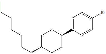反式-4-庚基环己基溴苯 结构式