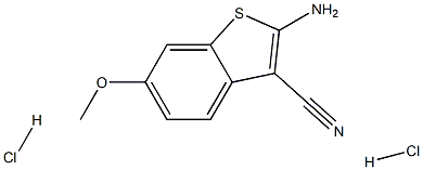 2-amino-6-methoxybenzo[b]thiophene-3-carbonitrile dihydrochloride 结构式