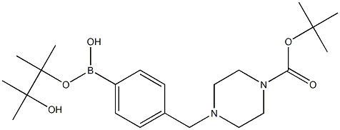 4-(4-BOC-1-哌嗪甲基)苯硼酸频哪酯 结构式
