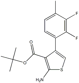 tert-butyl 2-amino-4-(2,3-difluoro-4-methylphenyl)thiophene-3-carboxylate 结构式