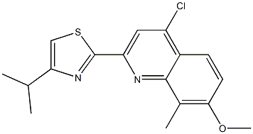 4-chloro-2-(4-isopropylthiazol-2-yl)-7-methoxy-8-methylquinoline 结构式