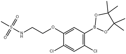 N-(2-(2,4-Dichloro-5-(4,4,5,5-tetramethyl-1,3,2-dioxaborolan-2-yl)phenoxy)ethyl)methanesulfonamide 结构式