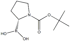 N-叔丁氧羰基-(R)-2-吡咯烷硼酸 结构式