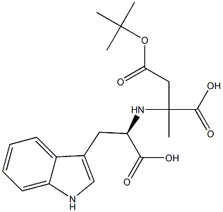 Boc-alpha-Isobutyric acid-D-tryptophan 结构式