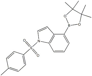 4-(4,4,5,5-Tetramethyl-[1,3,2]dioxaborolan-2-yl)-1-(toluene-4-sulfonyl)-1H-indole 结构式