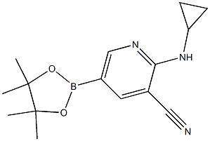 2-(cyclopropylamino)-5-(4,4,5,5-tetramethyl-1,3,2-dioxaborolan-2-yl)pyridine-3-carbonitrile 结构式