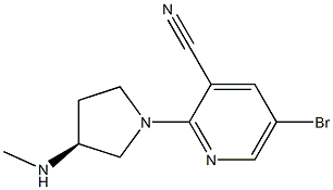 5-bromo-2-((S)-3-(methylamino)pyrrolidin-1-yl)pyridine-3-carbonitrile 结构式