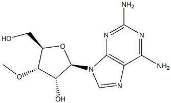 2,6-Diamino-9-(3'-O-methyl-b-D-ribofuranosyl)purine 结构式