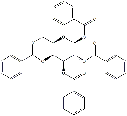 1,2,3-Tri-O-benzoyl-4,6-O-benzylidene-b-D-galactopyranose 结构式