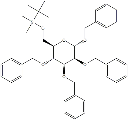 1,2,3,4-Tetra-O-benzyl-6-O-tert-butyldimethylsilyl-a-D-mannopyranose 结构式