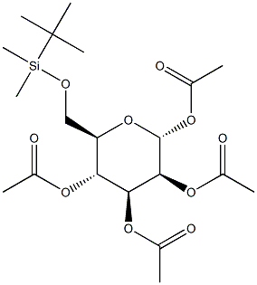 1,2,3,4-Tetra-O-acetyl-6-O-(tert-butyldimethylsilyl)-a-D-mannopyranose 结构式