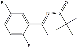 (R)-N-(1-(5-溴-2-氟苯基)亚乙基)-2-甲基丙烷-2-亚磺酰胺 结构式