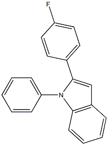 2-(4-氟苯基)1-苯基吲哚 结构式