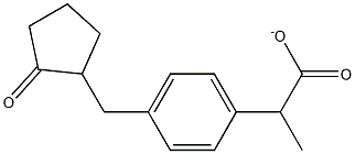 2-[4-(2-氧代环戊烷-1-基甲基)苯基]丙酸钠 结构式