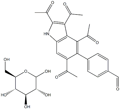 4-甲酰苯基-2,3,4,6-四乙酰-Β-D-吡喃葡萄糖苷 结构式