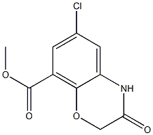6-氯-3,4-二氢-3-氧代-2H-1,4-苯并噁嗪-8-羧酸甲酯 结构式