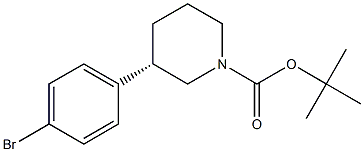 (S)-3-(4-溴苯基)-1-叔丁氧羰基哌啶 结构式