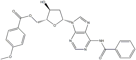 5'-O-p-Anisoyl-N6-benzoyl-2'-deoxyadenosine 结构式