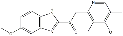 Omeprazole Impurity (2-[[(5-hydroxy-1H-benzimidazol-2-yl)sulfinyl]methyl]-3,5-dimethy-l-4(1H)-pyridone) 结构式