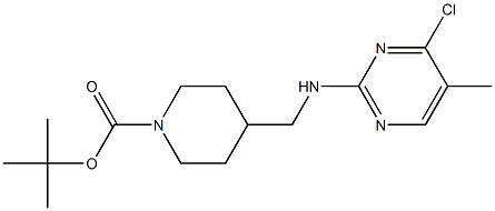 tert-Butyl 4-(((4-chloro-5-methylpyrimidin-2-yl)amino)methyl)piperidine-1-carboxylate 结构式