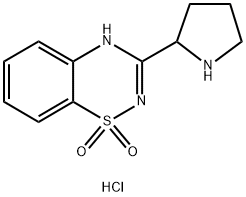 3-(pyrrolidin-2-yl)-4H-benzo[e][1,2,4]thiadiazine 1,1-dioxide hydrochloride 结构式