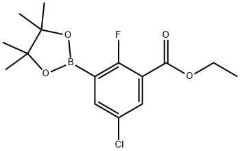 ethyl 5-chloro-2-fluoro-3-(4,4,5,5-tetramethyl-1,3,2-dioxaborolan-2-yl)benzoate 结构式