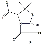 (S)-6,6-DIBROMO-3,3-DIMETHYL-7-OXO-4-THIA-1-AZA-BICYCLO[3.2.0]HEPTANE-2-CARBOXYLIC ACID ANION 结构式