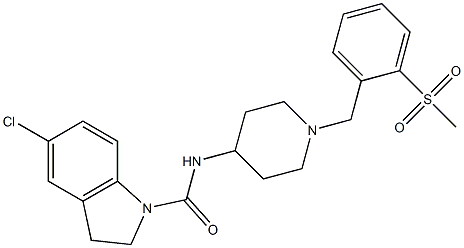 5-CHLORO-N-(1-[2-(METHYLSULFONYL)BENZYL]PIPERIDIN-4-YL)INDOLINE-1-CARBOXAMIDE 结构式