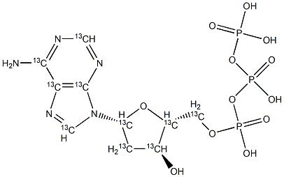 2'-Deoxyadenosine 5'-Triphosphate-13C10 结构式