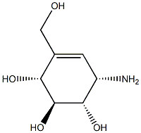 (1S,2S,3R,6S)-6-氨基-4-(羟甲基)-4-环己烯-1,2,3-三醇 结构式