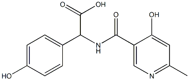 D-Α-(6-甲基-4-羟基烟酰胺)-P-羟基苯基乙酸 结构式