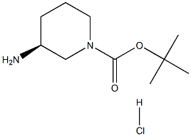 (S)-1-叔丁氧羰基-3-氨基哌啶盐酸盐 结构式