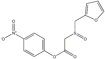 A-(2-呋喃甲基亚磺酰基)乙酸-(4-硝基苯酚)酯 结构式