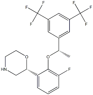 2-(R)-[1-(S)-(3,5-Bis(trifluoromethyl)phenyl)ethoxy]-3-(S)-fluorophenylmorpholine 结构式