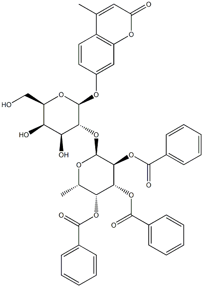 4-Methylumbelliferyl 2-O-(2,3,4-tri-O-benzoyl-a-L-fucopyranosyl)-b-D-galactopyranoside