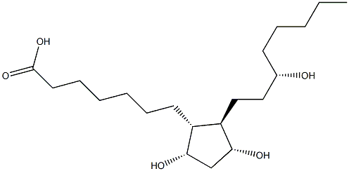 7-[(1R,2R,3R,5S)-3,5-dihydroxy-2-[(3S)-3-hydroxyoctyl]cyclopentyl]heptanoic acid 结构式