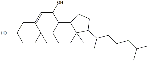 10,13-dimethyl-17-(6-methylheptan-2-yl)-2,3,4,7,8,9,11,12,14,15,16,17-dodecahydro-1H-cyclopenta[a]phenanthrene-3,7-diol 结构式