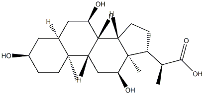 (2S)-2-[(3R,5S,7R,8S,9S,10S,12S,13S,14S,17R)-3,7,12-trihydroxy-10,13-dimethyl-2,3,4,5,6,7,8,9,11,12,14,15,16,17-tetradecahydro-1H-cyclopenta[a]phenanthren-17-yl]propanoic acid 结构式