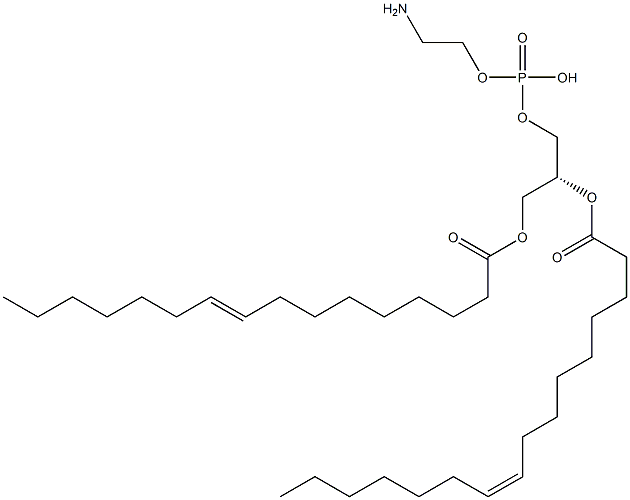 1,2-di-(9Z-hexadecenoyl)-sn-glycero-3-phosphoethanolamine 结构式