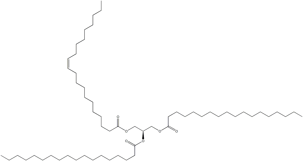 1,2-dioctadecanoyl-3-(11Z-eicosenoyl)-sn-glycerol 结构式