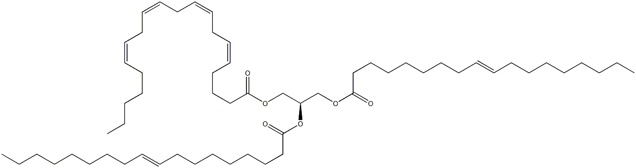1,2-di-(9Z-octadecenoyl)-3-(5Z,8Z,11Z,14Z-eicosatetraenoyl)-sn-glycerol 结构式