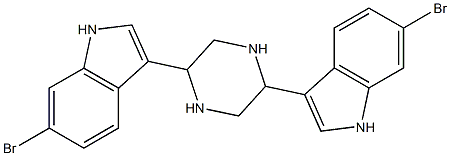 2,5-bis(6'-bromo-3'-indolyl)piperazine 结构式