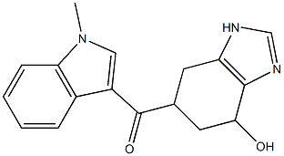 4-hydroxy-6((1-methyl-1H-indol-3-yl)carbonyl)-4,5,6,7-tetrahydro-1H-benzimidazole 结构式