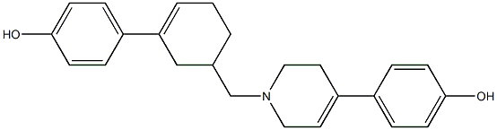 1,2,3,6-tetrahydro-4-(p-hydroxyphenyl)-1-((3-(p-hydroxyphenyl)-3-cyclohexen-1-yl)methyl)pyridine 结构式