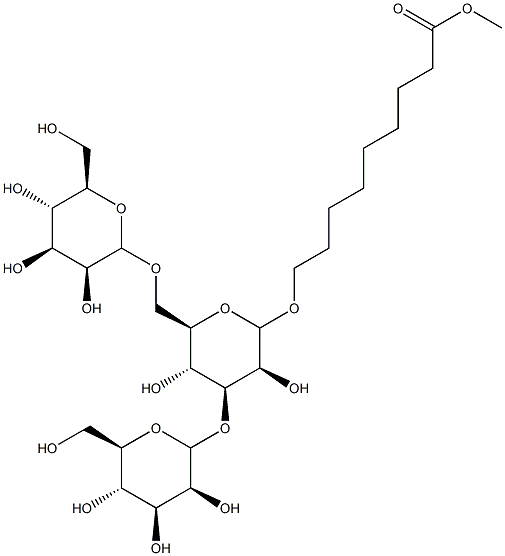 8-(methoxycarbonyl)octyl 3,6-di-O-(mannopyranosyl)-mannopyranoside 结构式