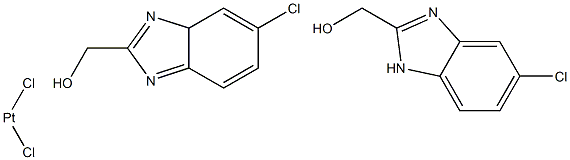 dichlorobis(6-chloro-2-hydroxymethylbenzimidazole)platinum(II) 结构式