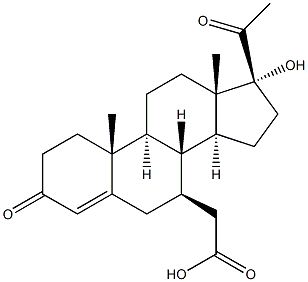 7 beta-carboxymethyl-17-hydroxyprogesterone 结构式